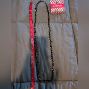 Premier Designs Hematite-coated Black "Sequins" 40" Necklace + Bonus Extender